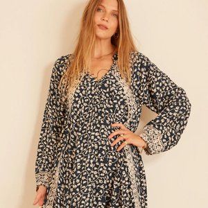 NWT Natalie Martin Fiore Short Dress Pomegranate Indigo Size Medium